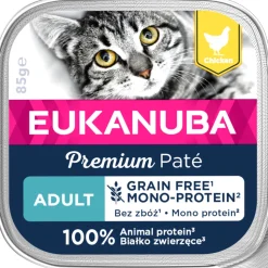 16x Eukanuba Premium Paté Graanvrij Adult Kattenvoer Nat Kip 85 gr