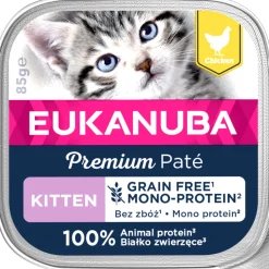 16x Eukanuba Premium Paté Graanvrij Kitten Kattenvoer Nat Kip 85 gr