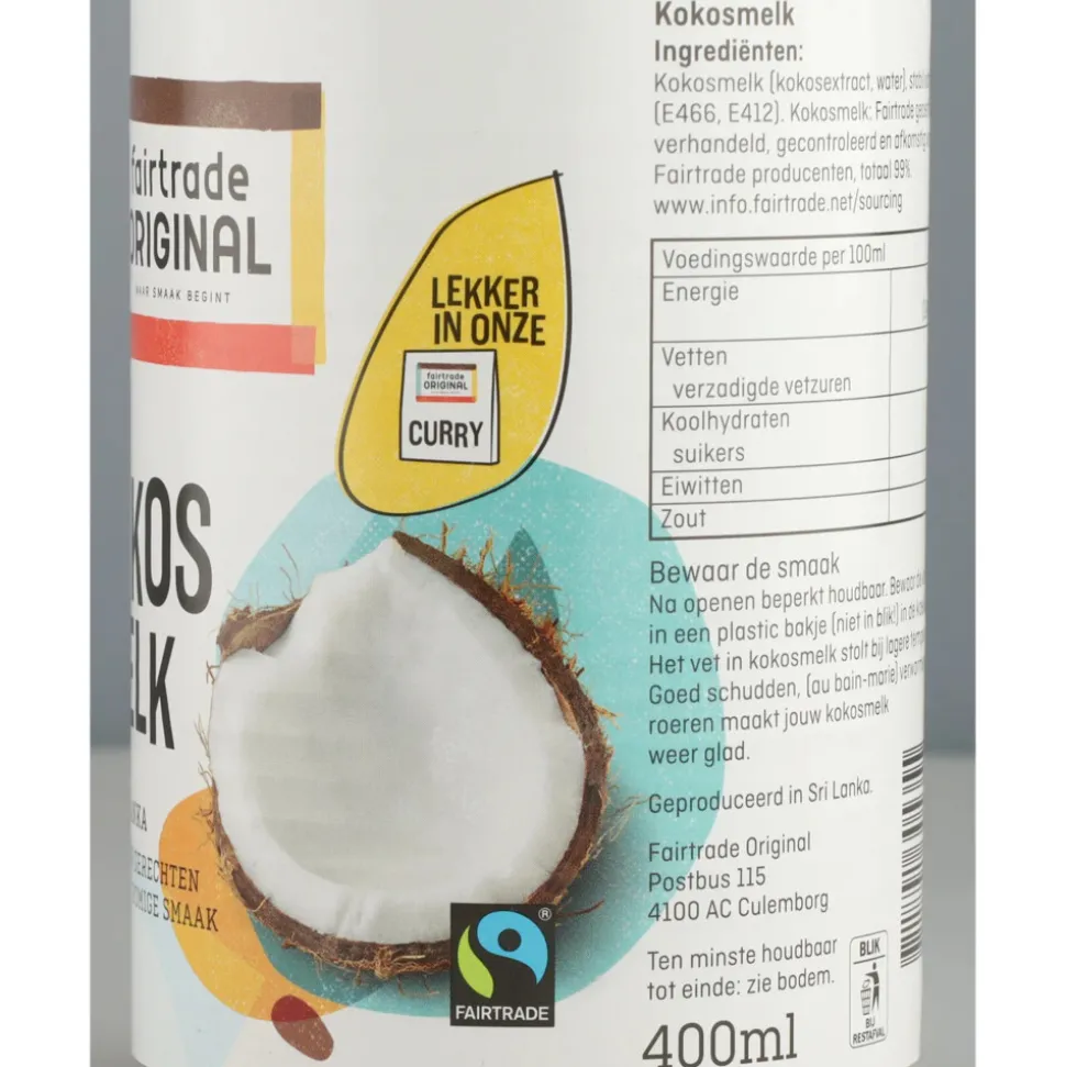 3x Fairtrade Original Kokosmelk 400 ml