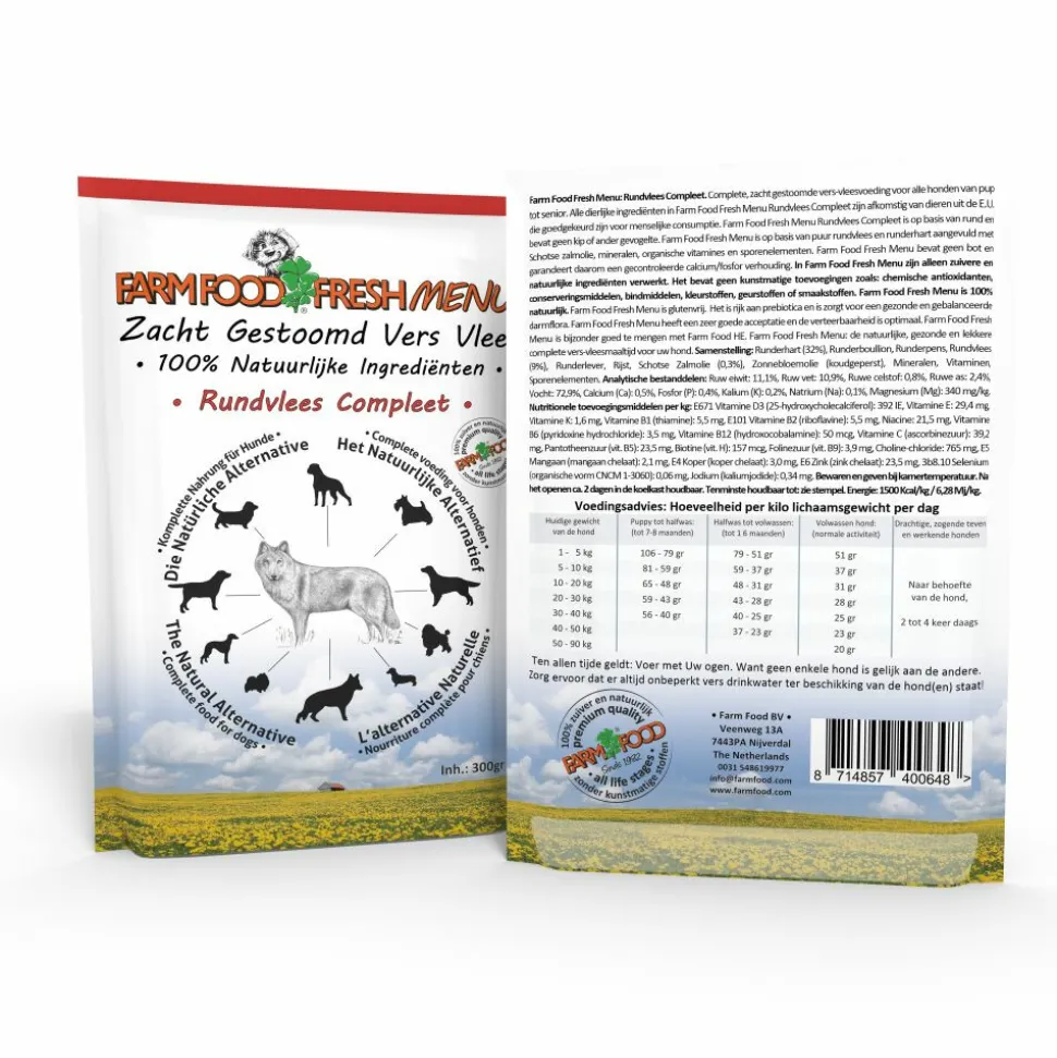 10x Farm Food Fresh Menu Rundvlees 300 gr