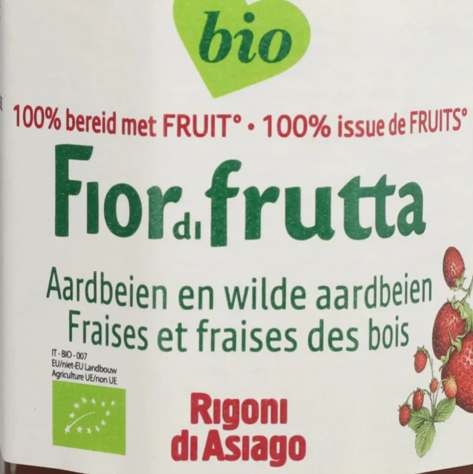 6x Fiordifrutta Biologische Jam Aardbeien en Wilde Aardbeien 250 gr