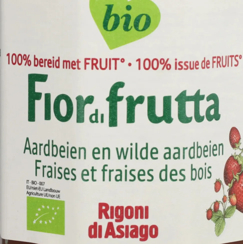 6x Fiordifrutta Biologische Jam Aardbeien en Wilde Aardbeien 250 gr
