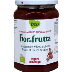 3x Fiordifrutta Biologische Jam Aardbeien en Wilde Aardbeien 630 gr