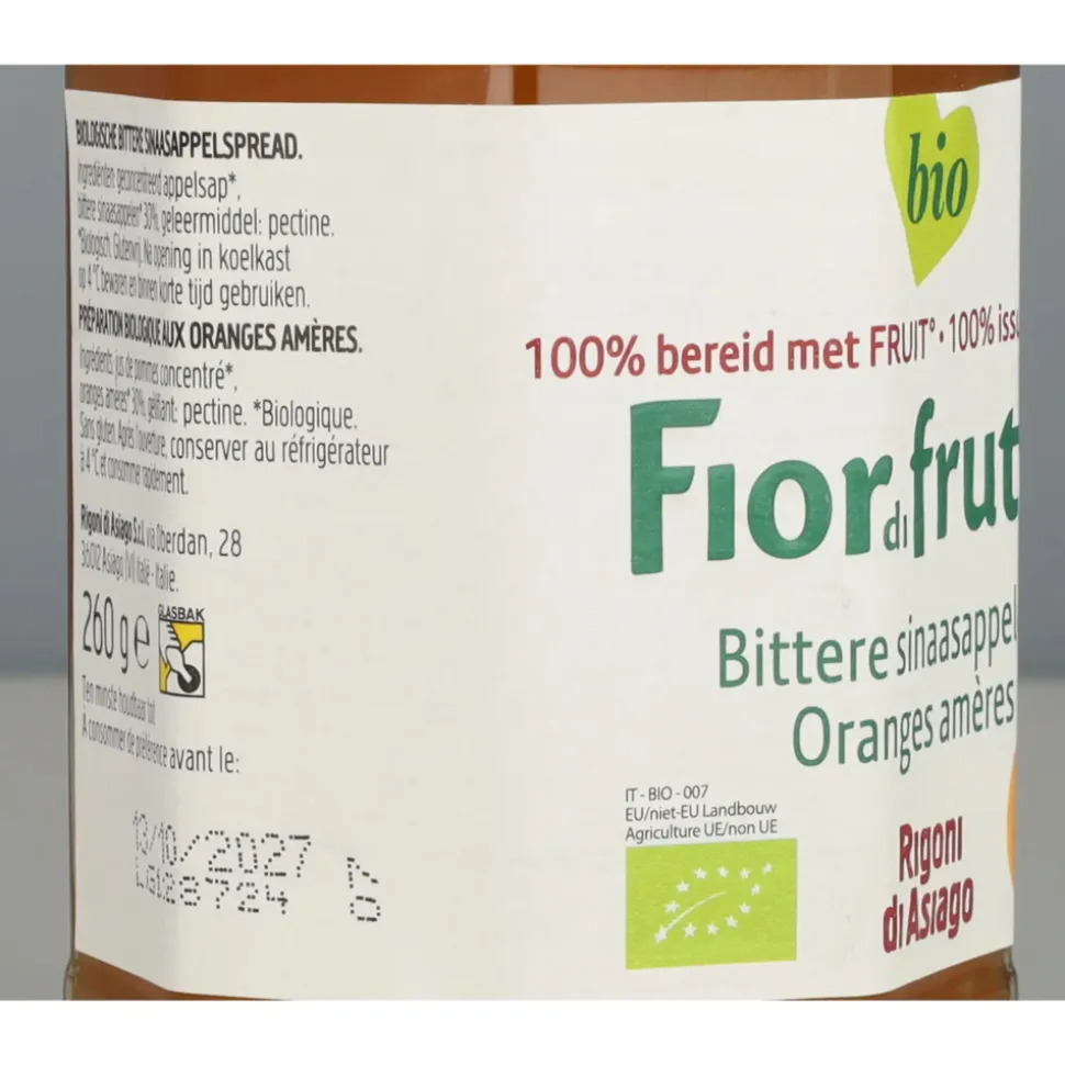 6x Fiordifrutta Biologische Jam Bittere Sinaasappel 250 gr