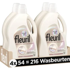 4x Fleuril White & Light Wasmiddel 54 wasbeurten 2,430 liter