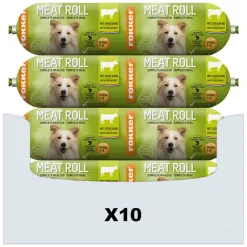10x Fokker Meat Roll Hondenvoer Nat Rund - Zalm 800 gr