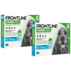 2x Frontline Combo Spot On Anti Vlooien en Teken Druppels Hond 10 - 20 kg 6 pipetten