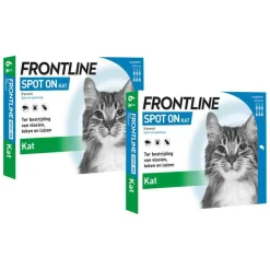 2x Frontline Spot On Anti Vlooien en Teken Druppels Kat vanaf 1 kg 6 pipetten