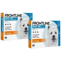 2x Frontline Spot On Anti Vlooien en Teken Druppels Hond 2 - 10 kg 6 pipetten