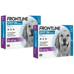 2x Frontline Spot On Anti Vlooien en Teken Druppels Hond 20 - 40 kg 6 pipetten