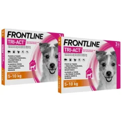 2x Frontline Tri-Act Anti Vlooien en Teken Druppels S 3 pipetten