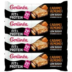 4x Gerlinea Fit & Protein Reep Caramel Almond 45 gr