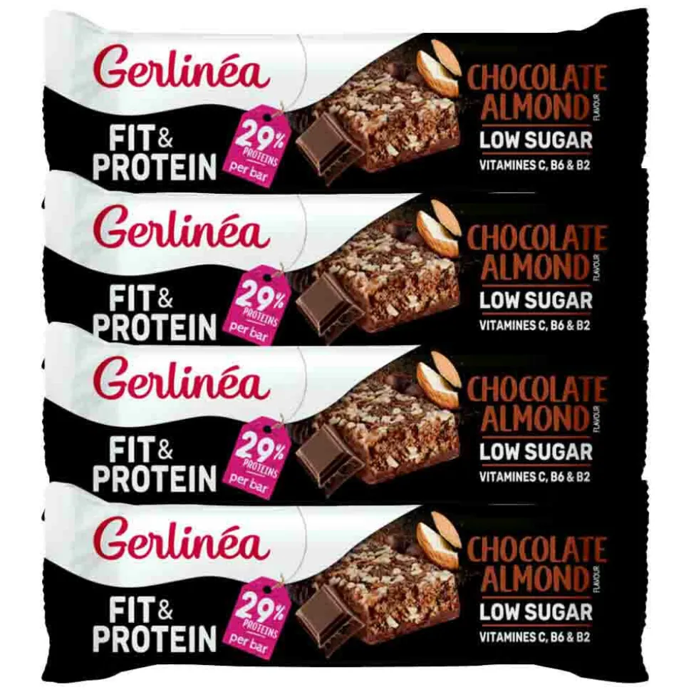 4x Gerlinea Fit & Protein Reep Chocolate Almond 45 gr