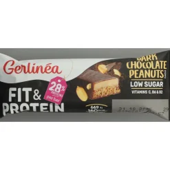 16x Gerlinea Fit & Protein Reep Dark Chocolate Peanuts 45 gr