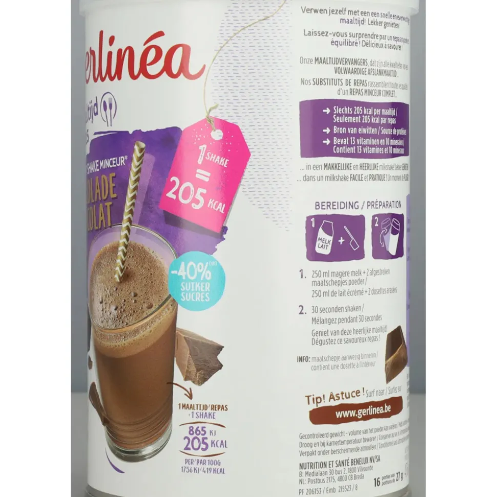 3x Gerlinea Milkshake Chocolade 436 gr