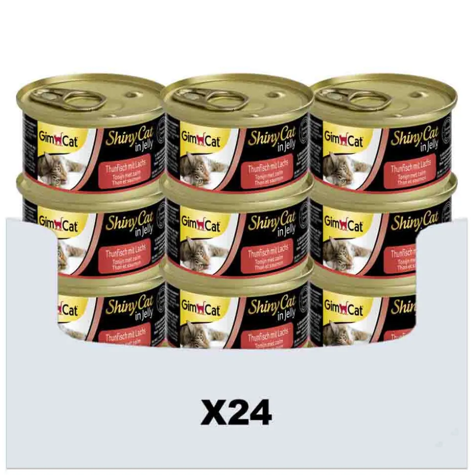 24x GimCat ShinyCat in Jelly Tonijn & Zalm 70 gr
