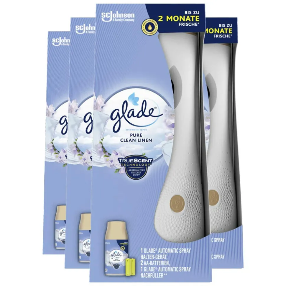 4x Glade Automatic Spray Startset Pure Clean Linen 269 ml