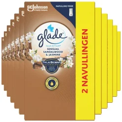 12x Glade Touch & Fresh Sensual Sandalwood & Jasmine 10 ml
