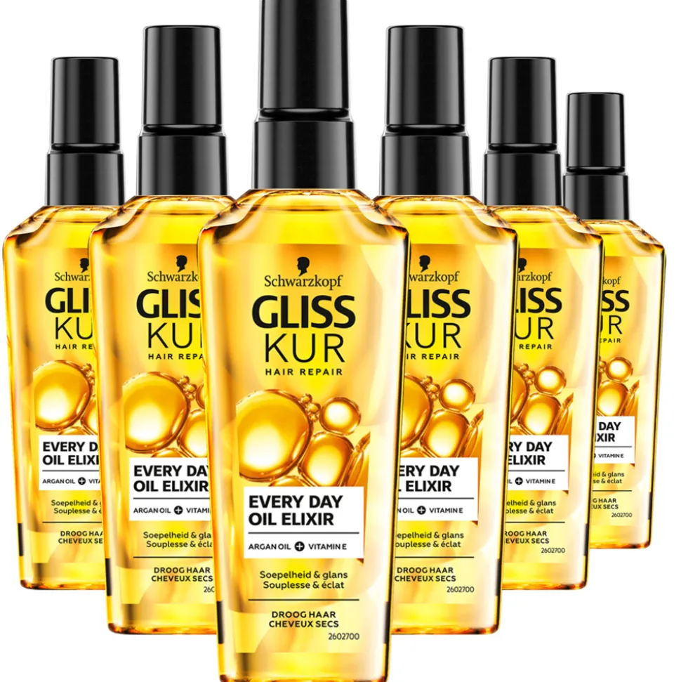 6x Gliss Every Day Oil Elixir 75 ml