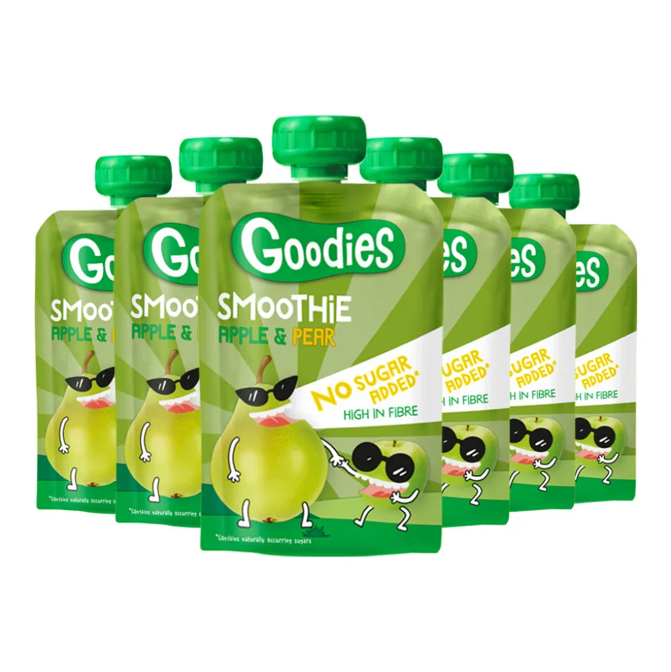 6x Goodies Knijpfruit Smoothie Appel & Peer 100 gr