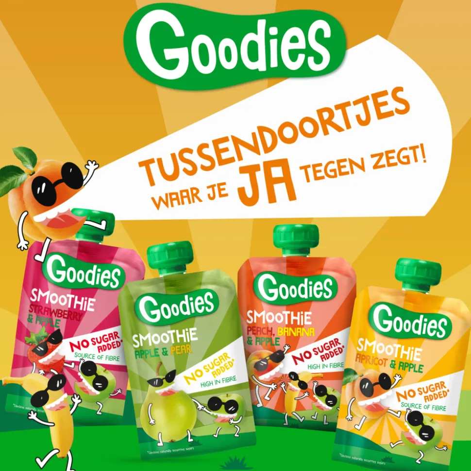 6x Goodies Knijpfruit Smoothie Appel & Peer 100 gr