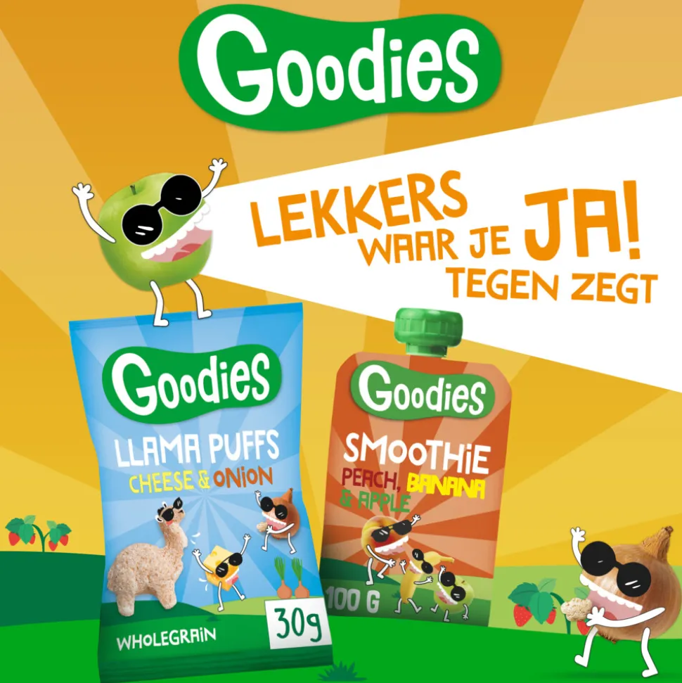 6x Goodies Luchtige Rijstwafeltjes Rood Fruit 40 gr