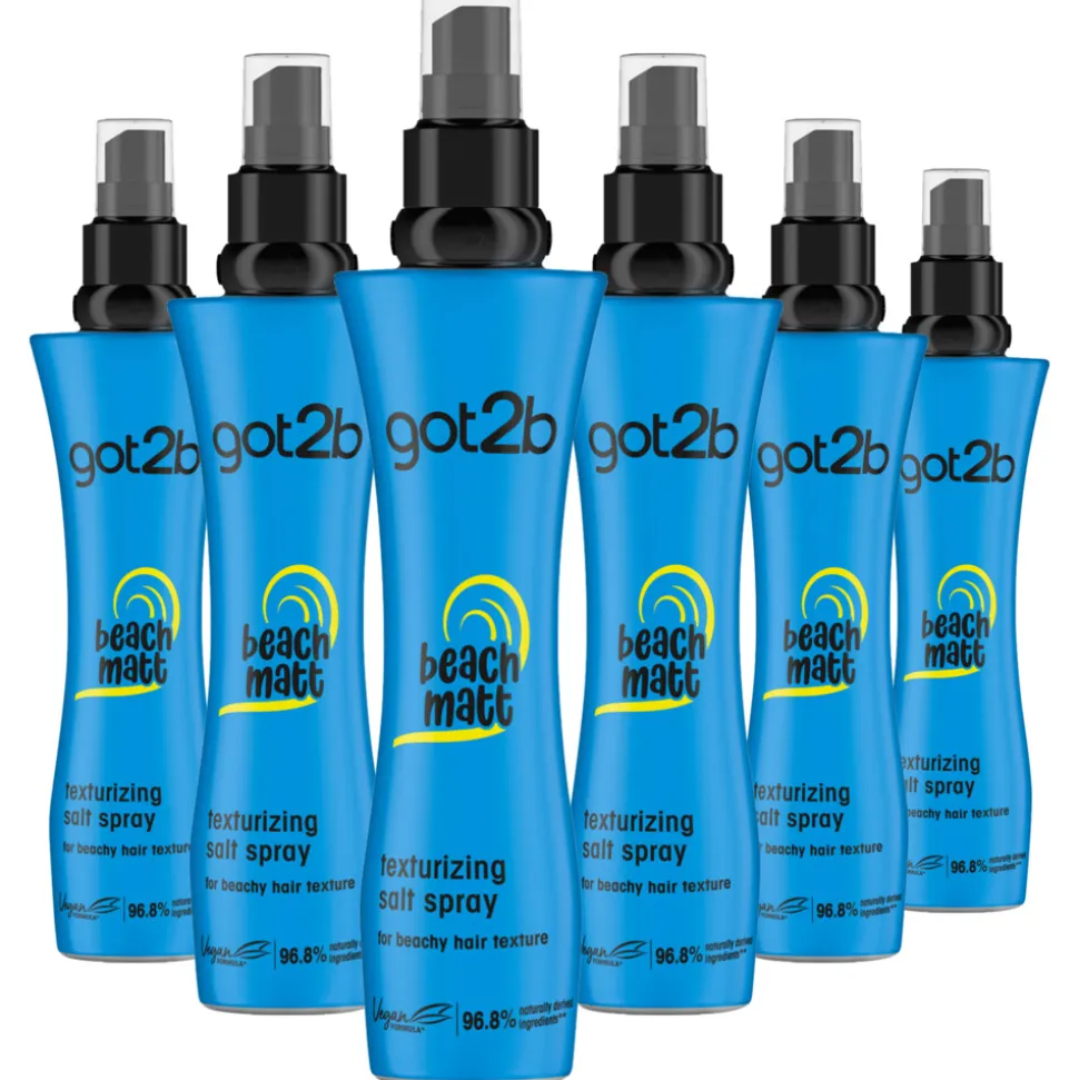 6x Got2b Hairspray Beach Babe Salt Spray 200 ml