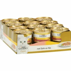 24x Gourmet Gold Fijne Hapjes Zalm - Kip 85 gr