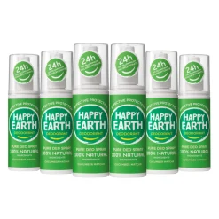 6x Happy Earth 100% Natuurlijke Deodorant Spray Cucumber Matcha 100 ml