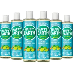 6x Happy Earth 100% Natuurlijke Douchegel Cedar Lime 300 ml