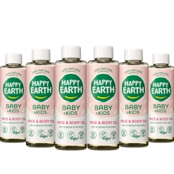 6x Happy Earth Face & Body Oil 100% Natuurlijk Baby & Kids 150 ml