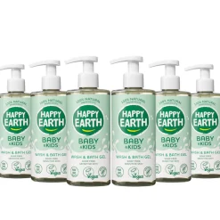 6x Happy Earth Wasgel 100% Natuurlijk Baby & Kids 300 ml