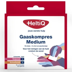 2x HeltiQ Gaaskompres Medium 5 x 8,5 cm 16 stuks