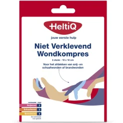2x HeltiQ Niet Verklevend Wondkompres 10 x 10 cm 5 stuks