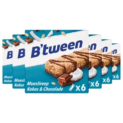 6x Hero B'tween Mueslireep Kokos 6x25 gr