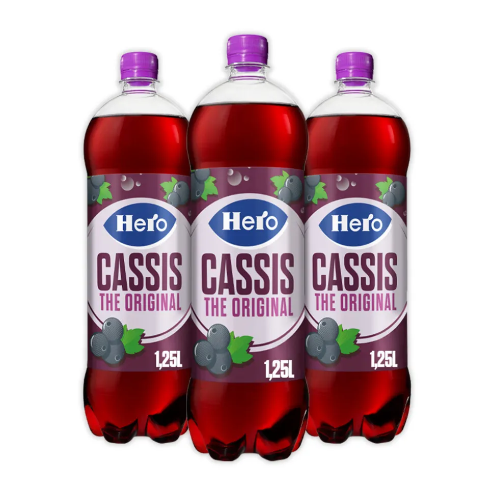 3x Hero Cassis The Original 1,25 liter