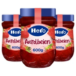 3x Hero Jam Aardbeien 600 gr