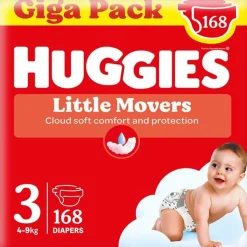 3x Huggies Little Movers Luiers Maat 3 (4 - 9 kg) 56 stuks