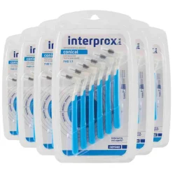 6x Interprox Ragers Plus Conical Blauw PHD 1.7 6 stuks