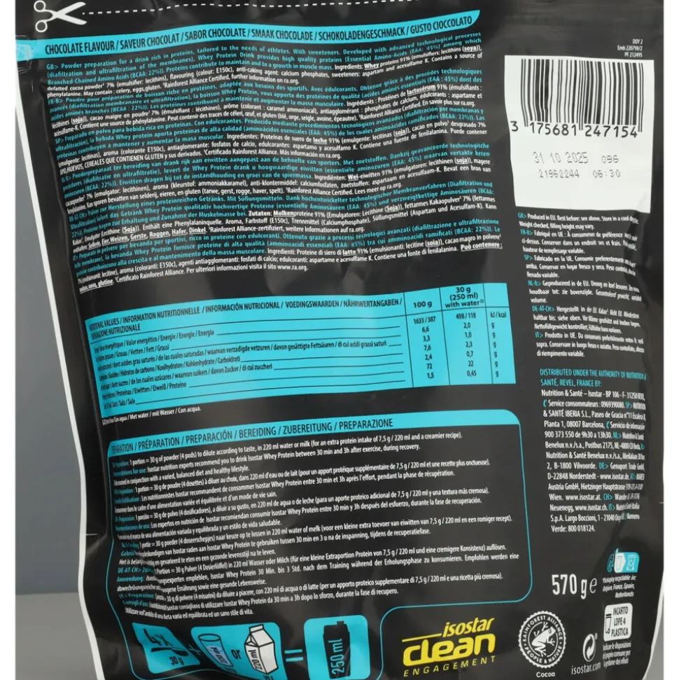 3x Isostar Whey Protein Chocolade 570 gr