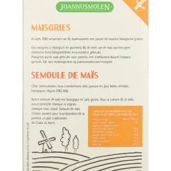 3x Joannusmolen Maisgriesmeel Polenta Glutenvrij Bio 350 gr