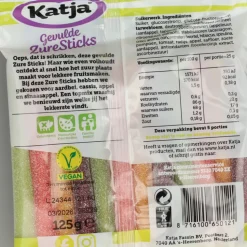 3x Katja Gevulde Zure Stick mix 125 gr