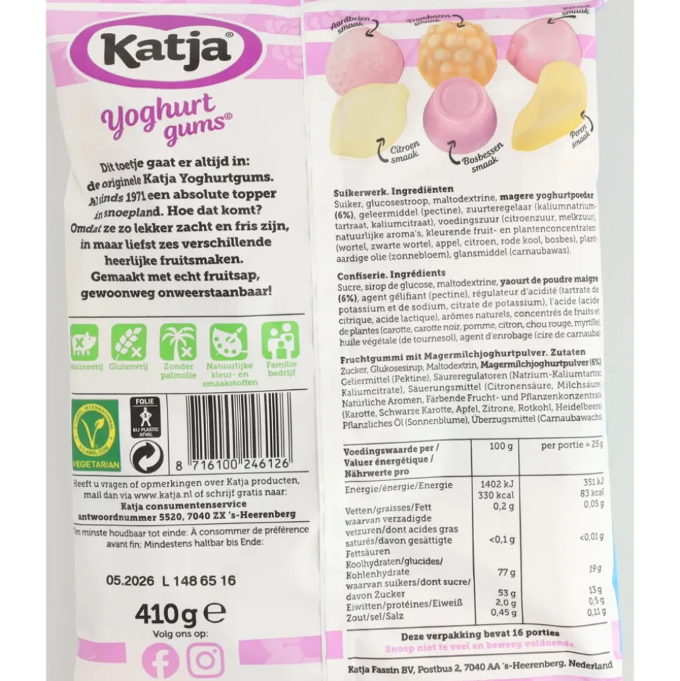 3x Katja Yoghurtgums XXL 410 gr