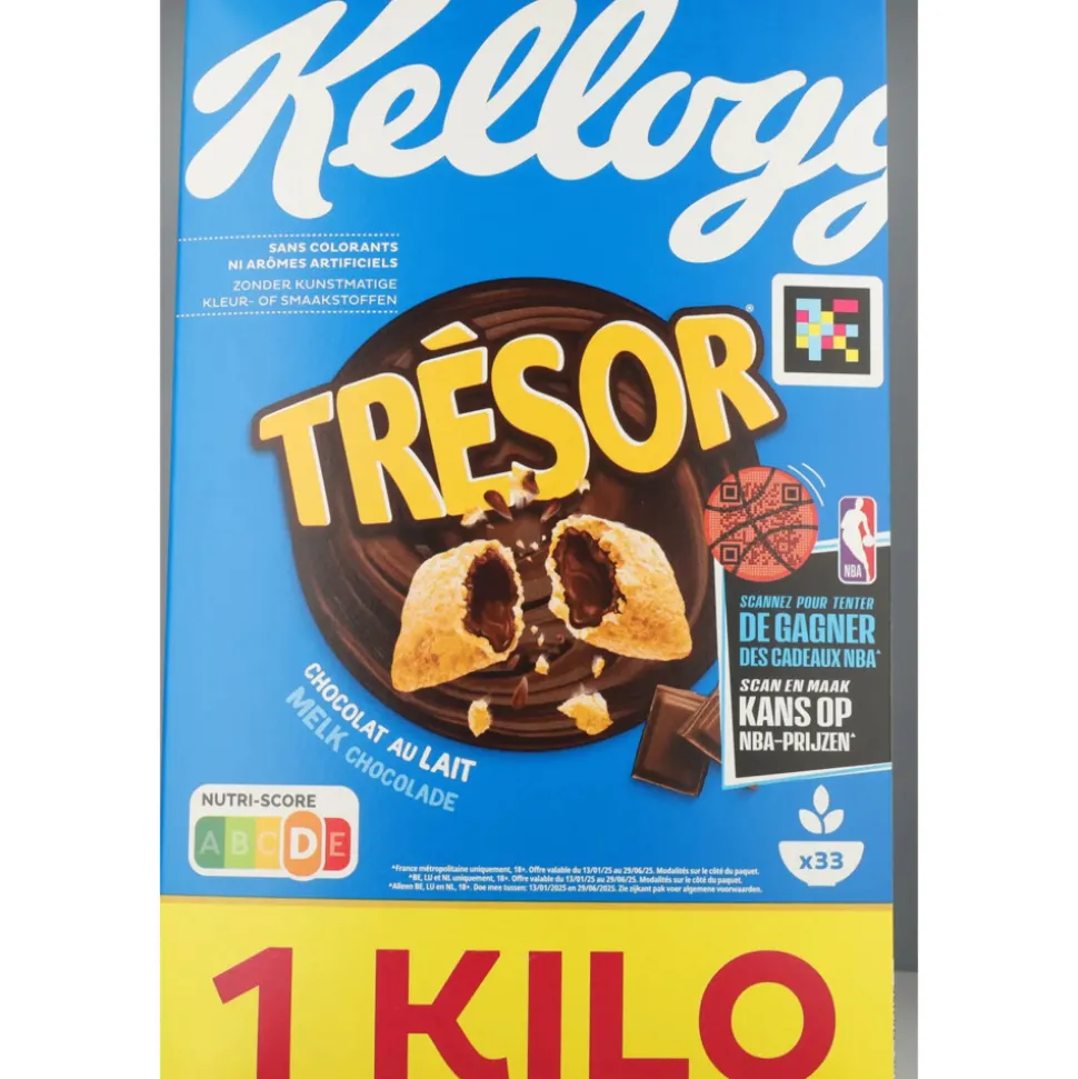 6x Kellogg's Tresor Melk Chocolade 1000 gr