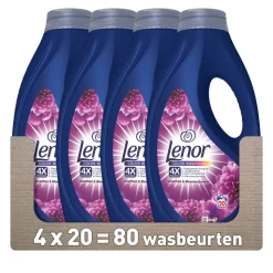 4x Lenor Vloeibaar Wasmiddel Amethist 20 Wasbeurten 900 ml