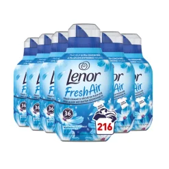 6x Lenor Wasverzachter Fresh Air Ochtendfris 36 Wasbeurten 504 ml