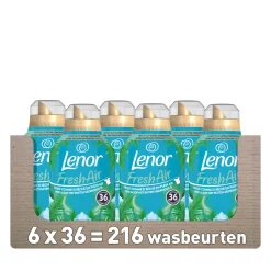 6x Lenor Wasverzachter Fresh Air Noorderlicht 36 Wasbeurten 504 ml