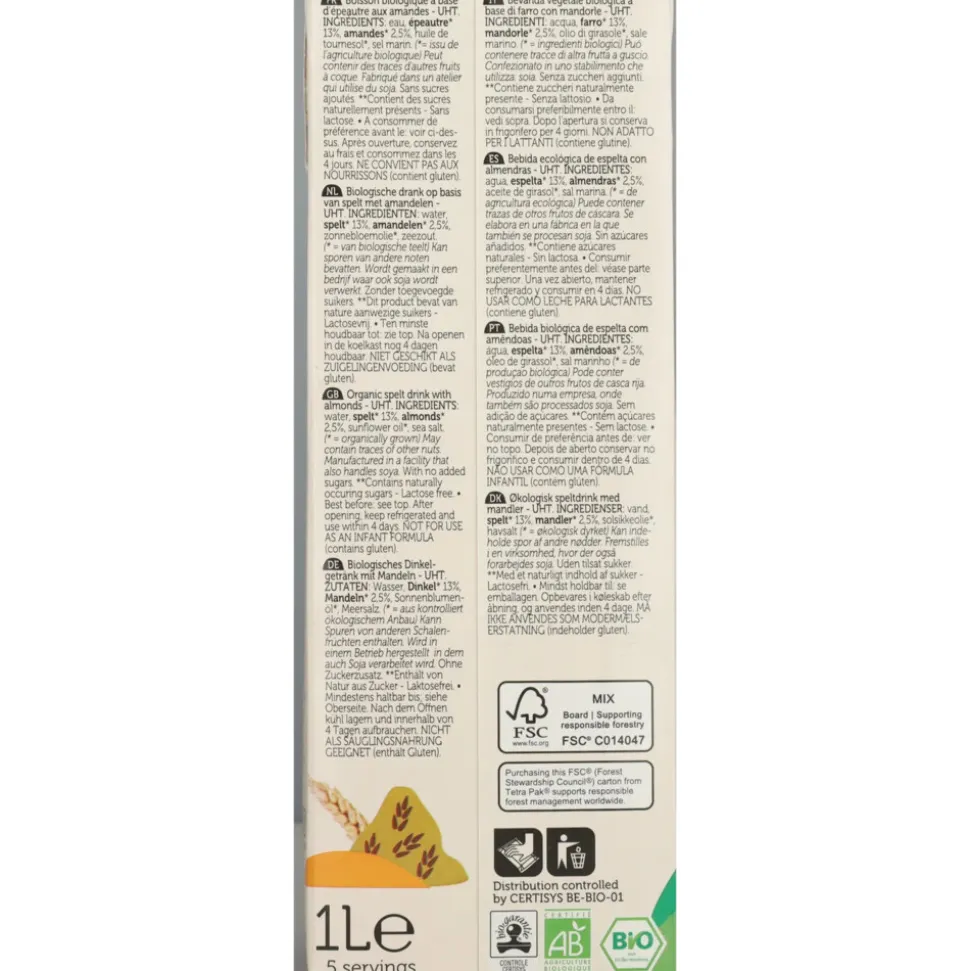 8x Lima Spelt Drink Amandel 1 liter