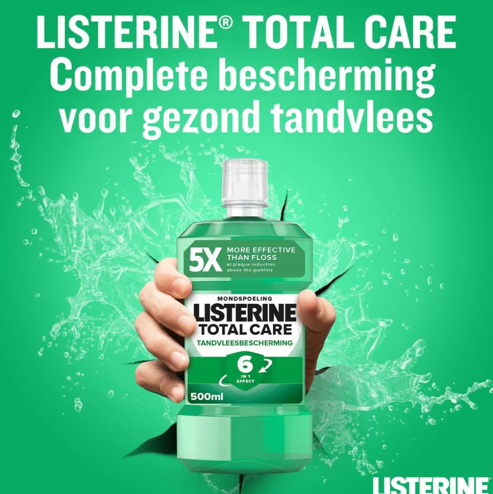 3x Listerine Mondwater Total Care Tandvleesbescherming 500 ml