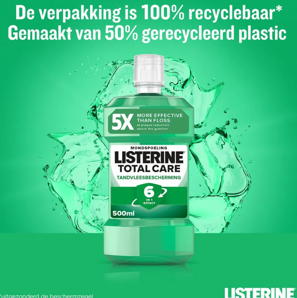 3x Listerine Mondwater Total Care Tandvleesbescherming 500 ml